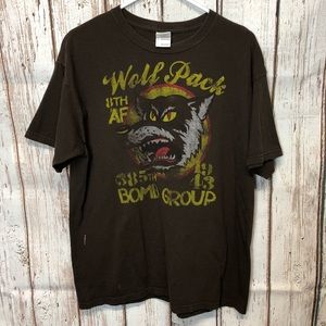 Wolf Pack Bomb Group Brown T-Shirt Large #B817